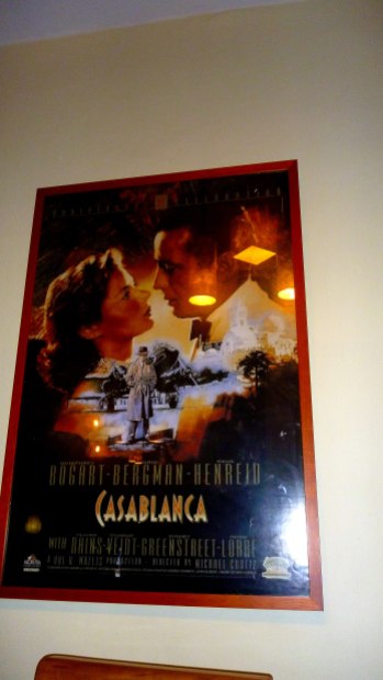 Casablanca poster on its wall reminds this classic film